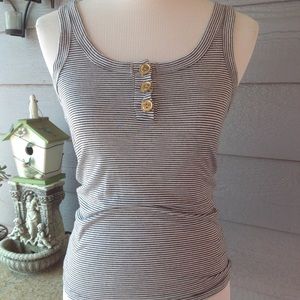 Lucy Love black/white stripe tank top